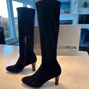 Aquatalia Rumba Boots - Black Suede, Women's Size 7.5, Like New